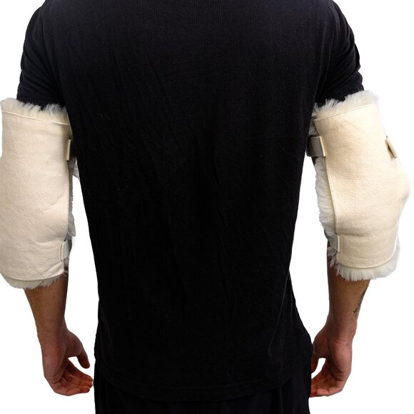 Natural Medical Classic Sheepskin Elbow Protectors | 2-Piece | Cornsilk | 10"x6" - Picture 4 of 4